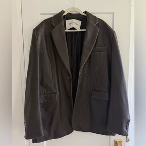 The Frankie Shop Oversized Faux Leather Blazer